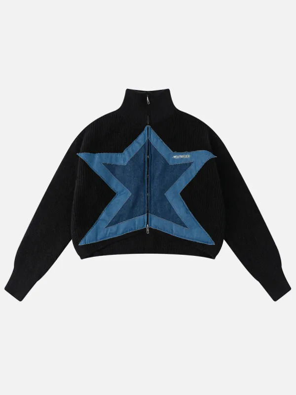 Aelfric Eden Star Denim Applique Cardigan sold by Aelfric Eden