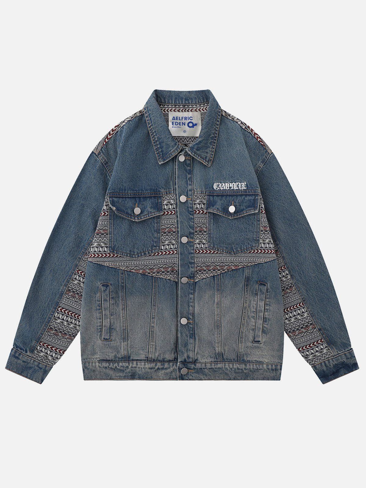 Aelfric Eden Ethnic Style Patchwork Denim Jacket sold by Aelfric Eden