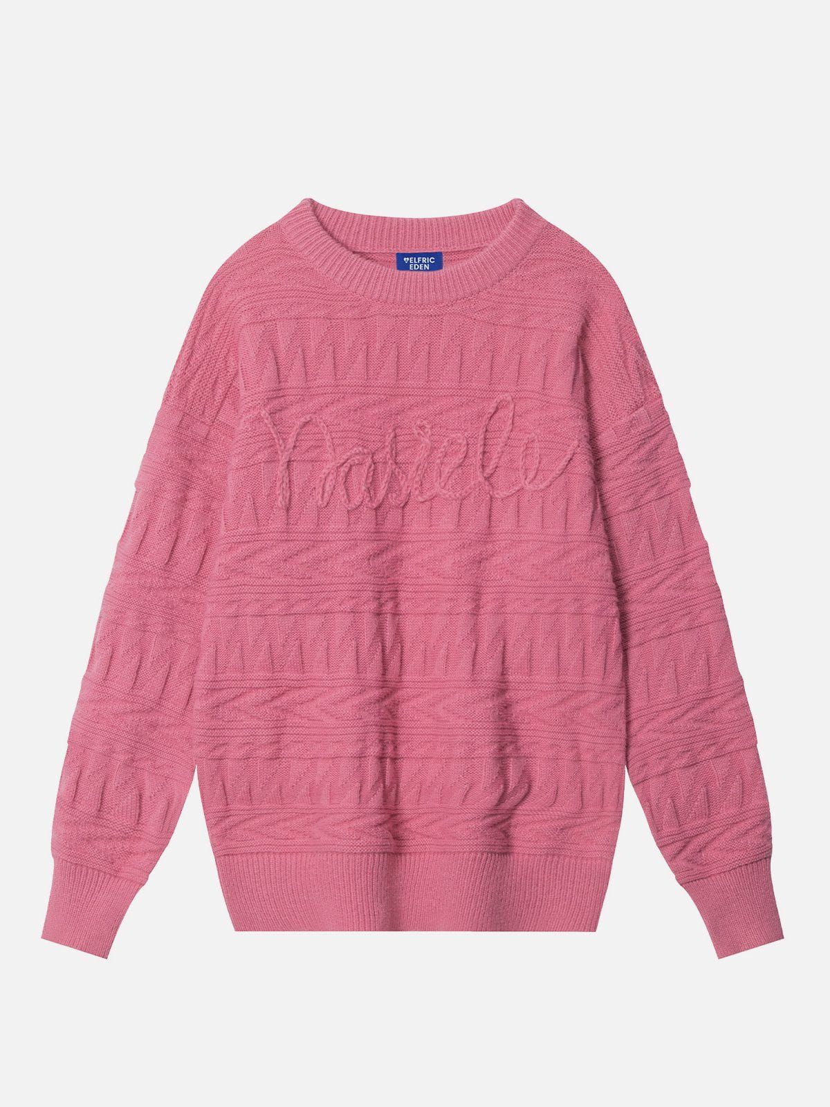 Aelfric Eden Solid Letter Embroidery Sweater sold by Aelfric Eden