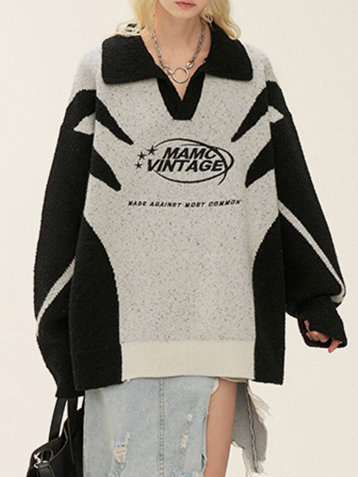 Aelfric Eden Contrasting Colors Patchwork Sweater sold by Aelfric Eden product image thumbnail 2
