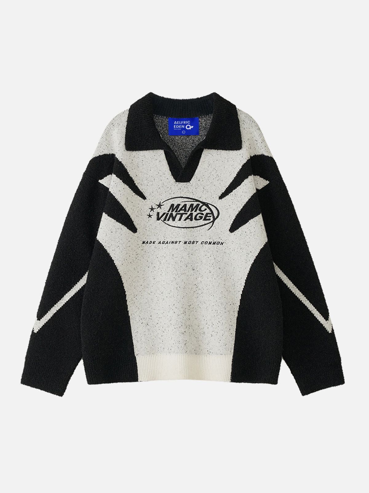 Aelfric Eden Contrasting Colors Patchwork Sweater sold by Aelfric Eden