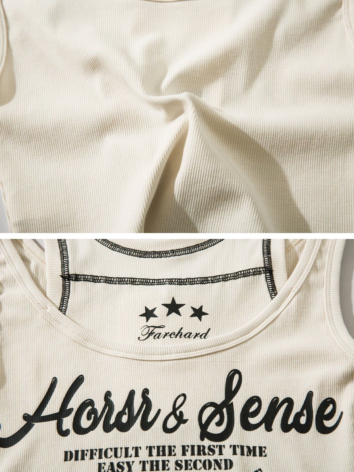 Exposed Seam Design Shoulder Cutout Tank Top sold by Aelfric Eden product image thumbnail 6