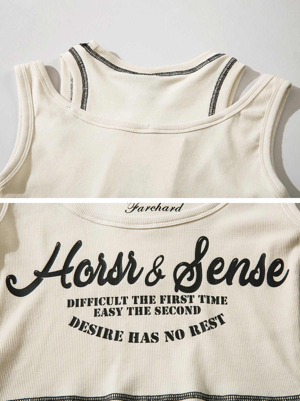 Exposed Seam Design Shoulder Cutout Tank Top sold by Aelfric Eden product image thumbnail 7