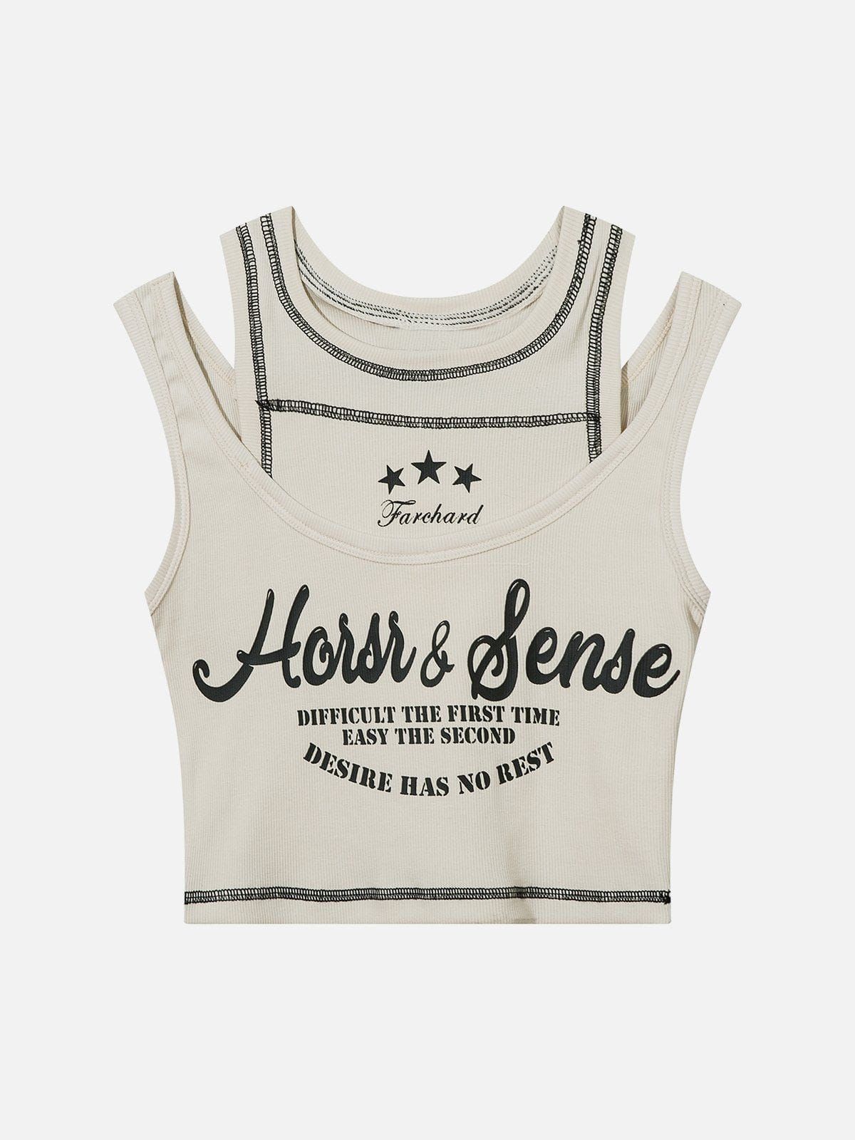 Exposed Seam Design Shoulder Cutout Tank Top sold by Aelfric Eden product image thumbnail 3