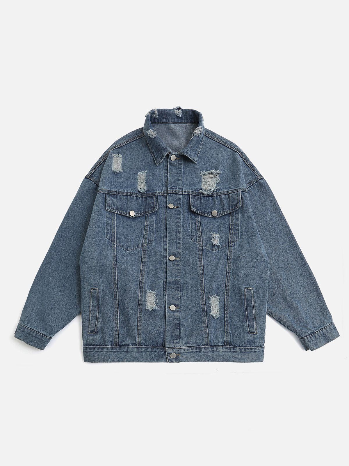 Washed Distressed Denim Jacket sold by Aelfric Eden product image thumbnail 3