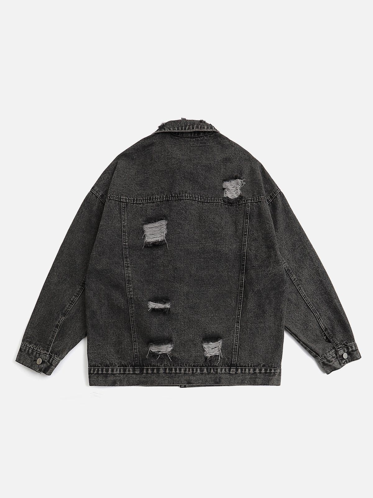 Washed Distressed Denim Jacket sold by Aelfric Eden product image thumbnail 2