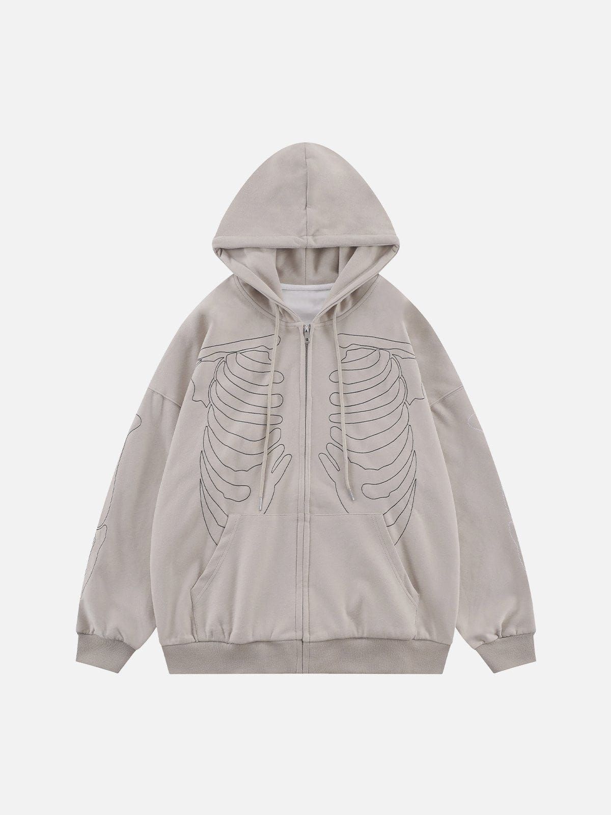 Aelfric Eden Embroidery Skeleton Zip Up Hoodie sold by Aelfric Eden