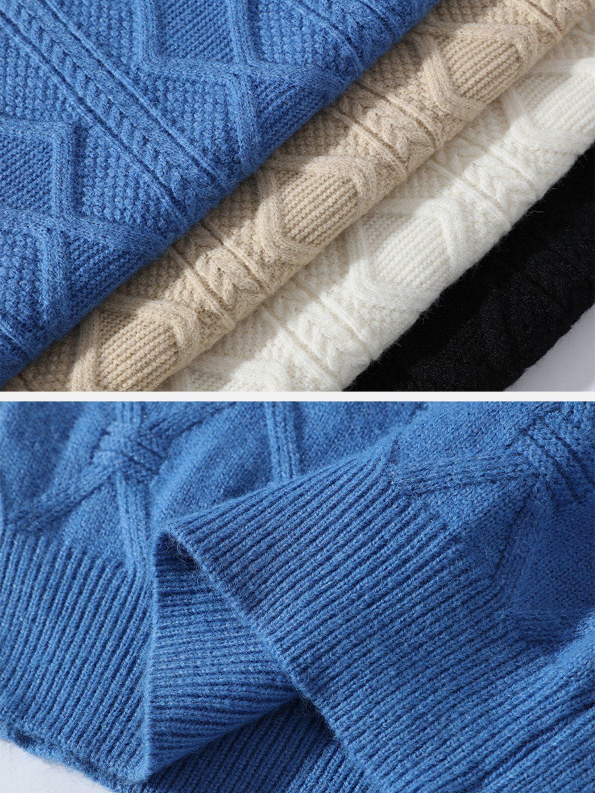 Aelfric Eden Solid Ribbed Jacquard Knit Sweater sold by Aelfric Eden product image thumbnail 7