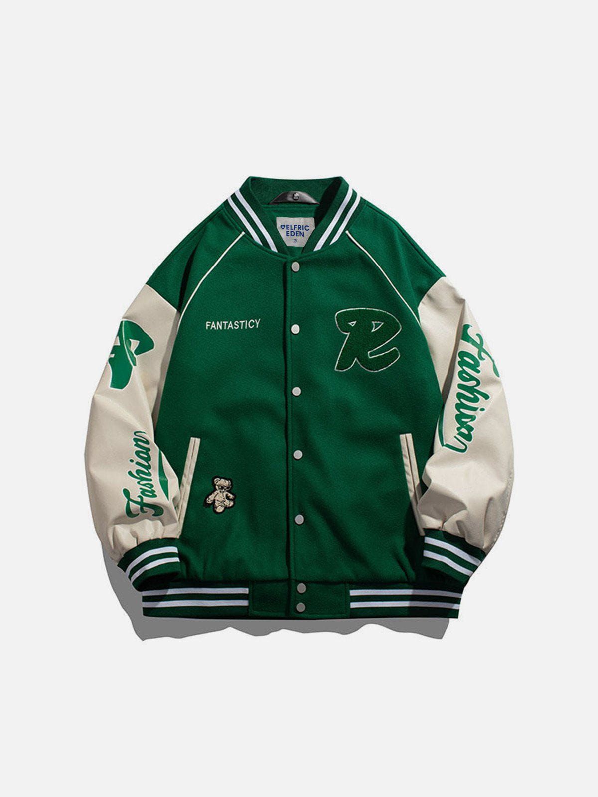 Aelfric Eden Letter Embroidery Varsity Jacket sold by Aelfric Eden