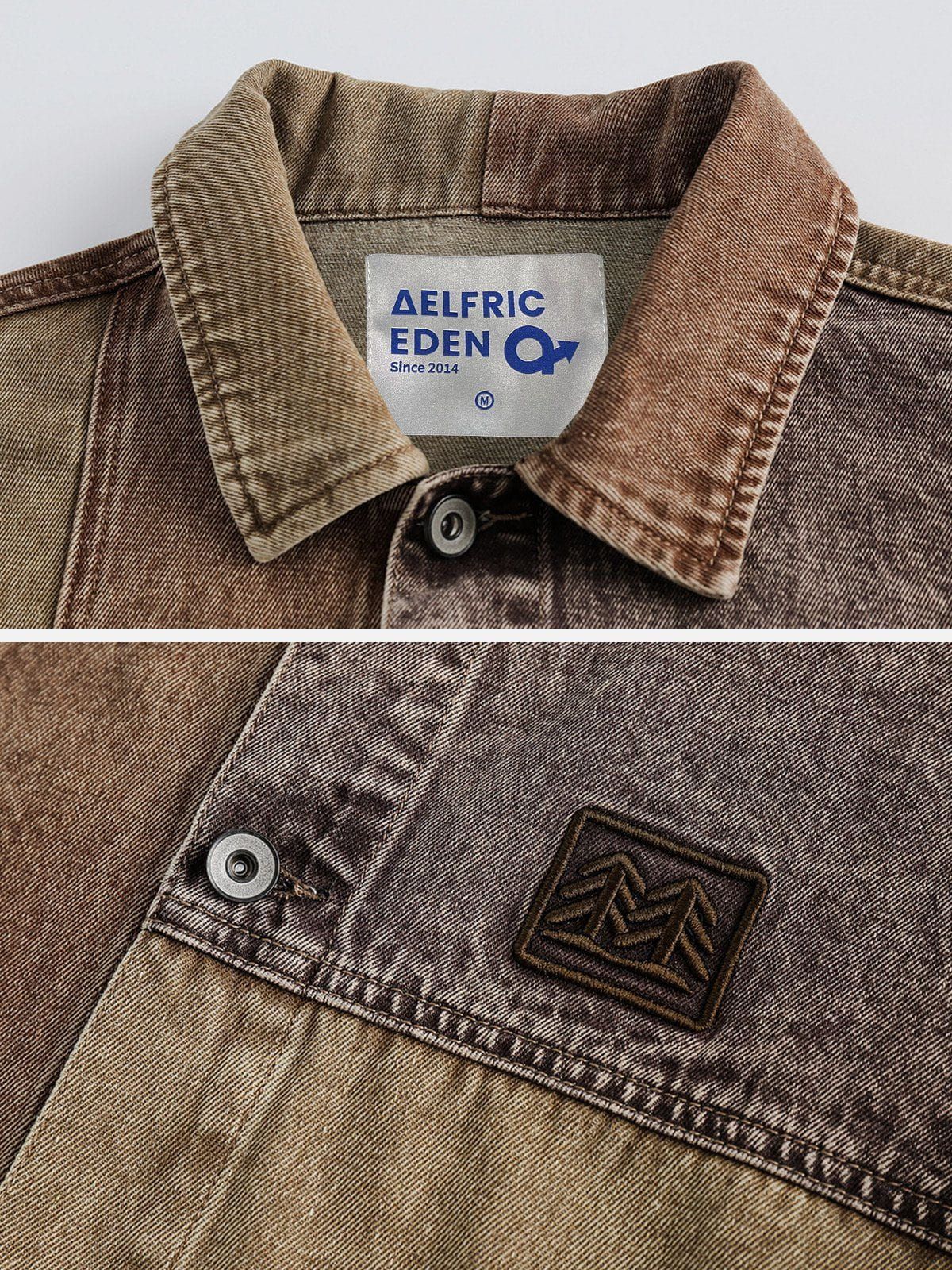 Aelfric Eden Washed Patchwork Denim Jacket sold by Aelfric Eden product image thumbnail 3