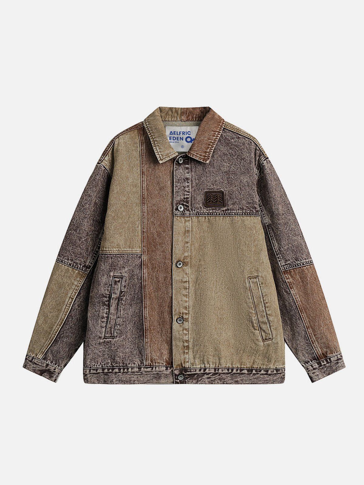 Aelfric Eden Washed Patchwork Denim Jacket sold by Aelfric Eden