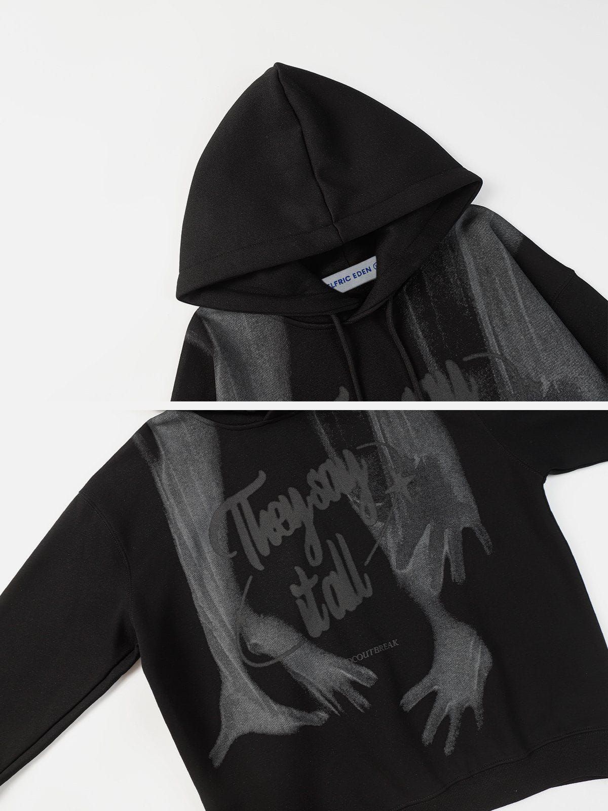 Aelfric Eden Shadow Letter Print Hoodie sold by Aelfric Eden product image thumbnail 4