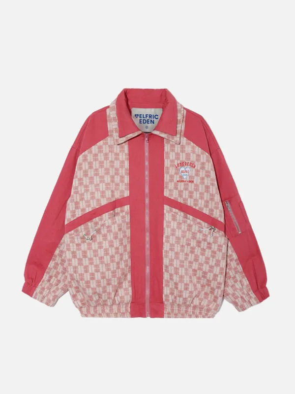 Aelfric Eden Plaid Patchwork Varsity Jacket sold by Aelfric Eden