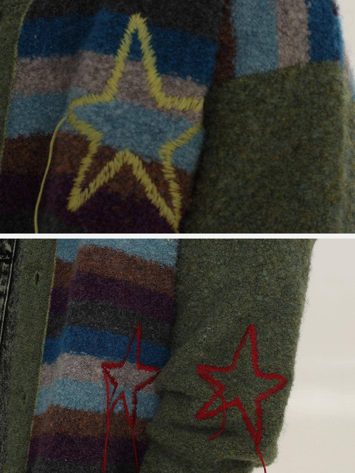 Aelfric Eden Vintage Stripe Patchwork Star Cardigan sold by Aelfric Eden product image thumbnail 4