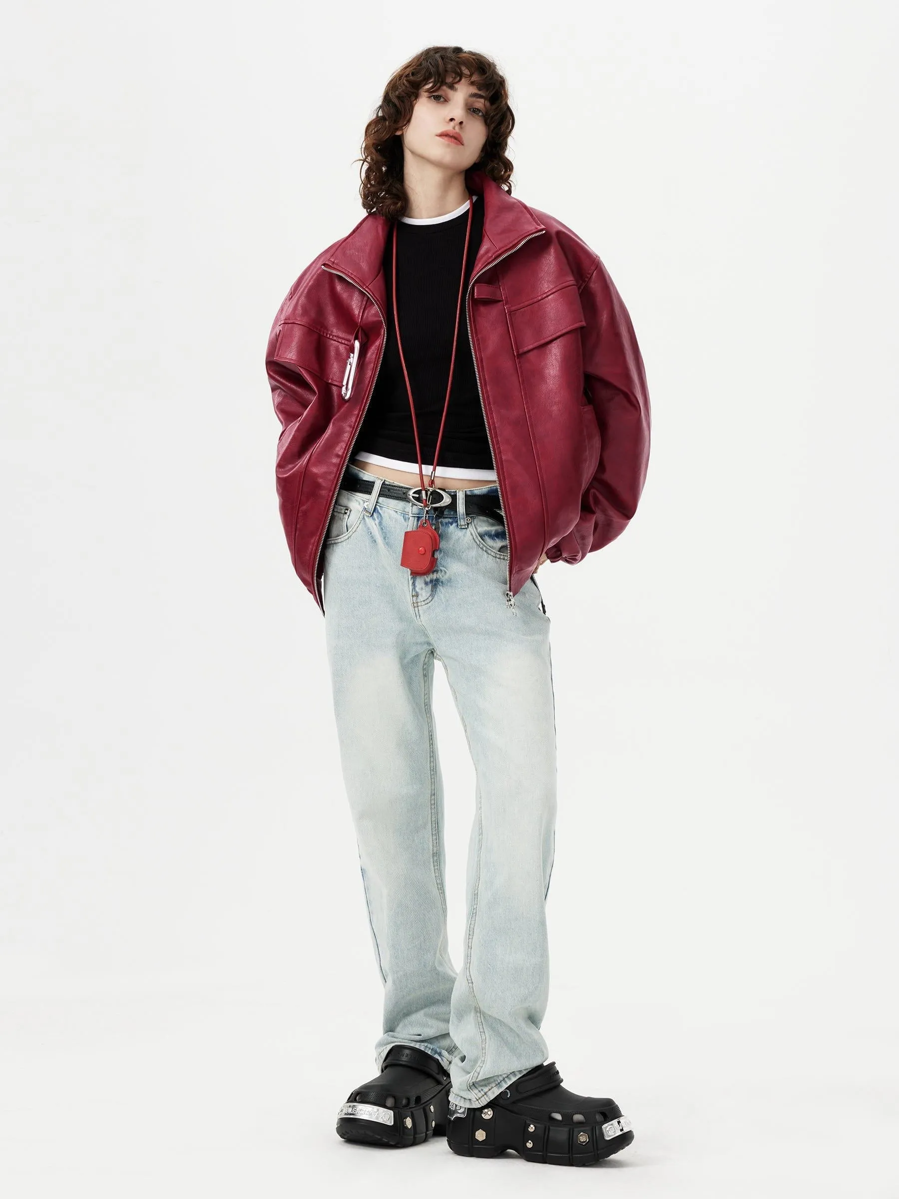 Aelfric Eden Metal Buckle Faux Leather Jacket sold by Aelfric Eden product image thumbnail 5