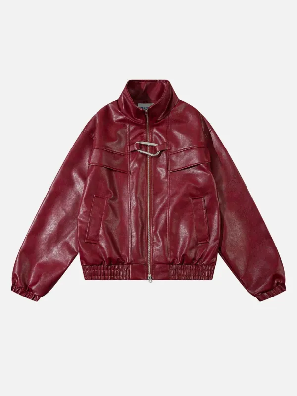 Aelfric Eden Metal Buckle Faux Leather Jacket sold by Aelfric Eden