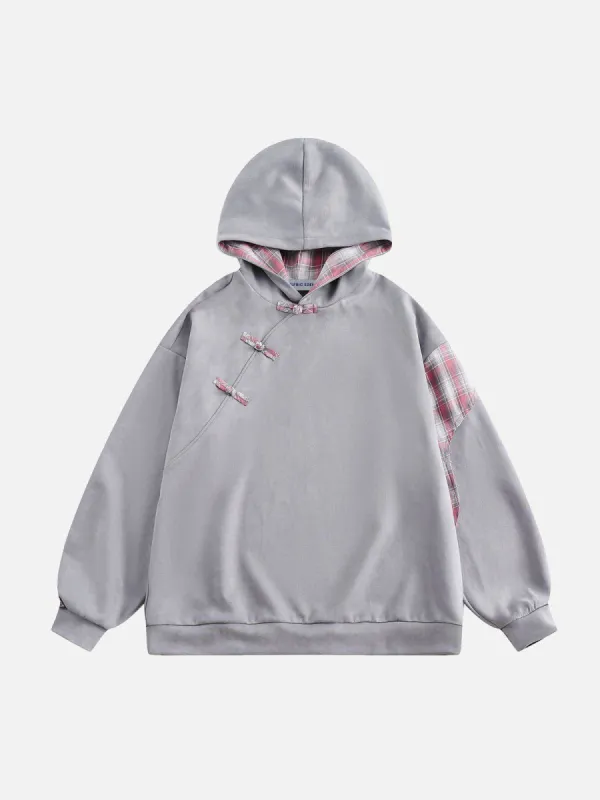 Aelfric Eden Irregular Plaid Patchwork Hoodie sold by Aelfric Eden