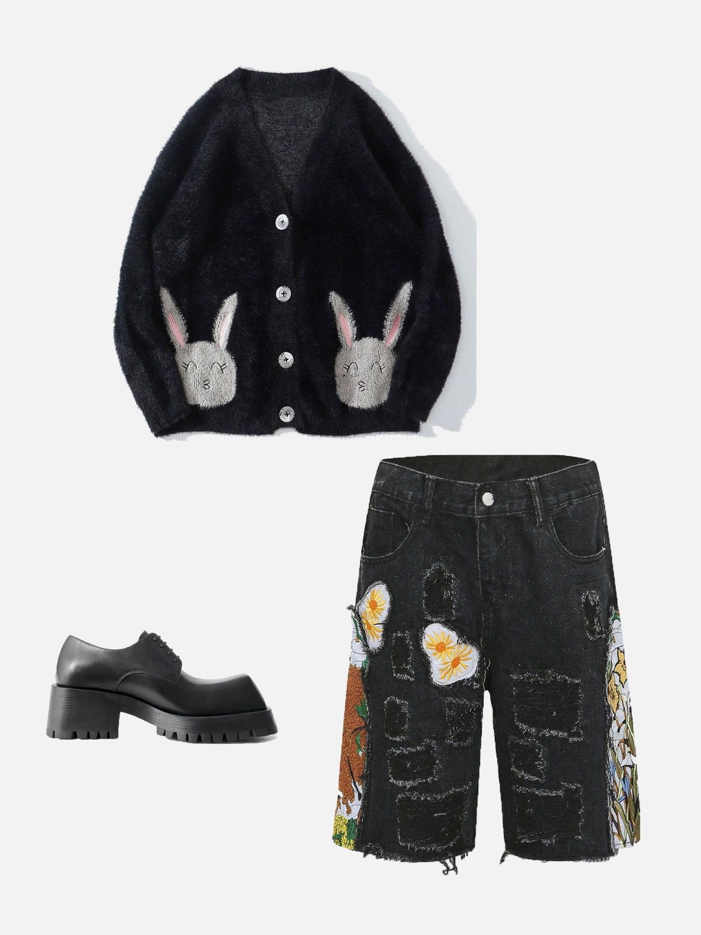 Aelfric Eden Cartoon Rabbit Embroidered Cardigan @prinz_osman sold by Aelfric Eden product image thumbnail 4