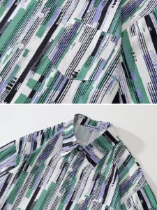 Aelfric Eden Contrast Geometric Stripe Short Sleeve Shirts sold by Aelfric Eden