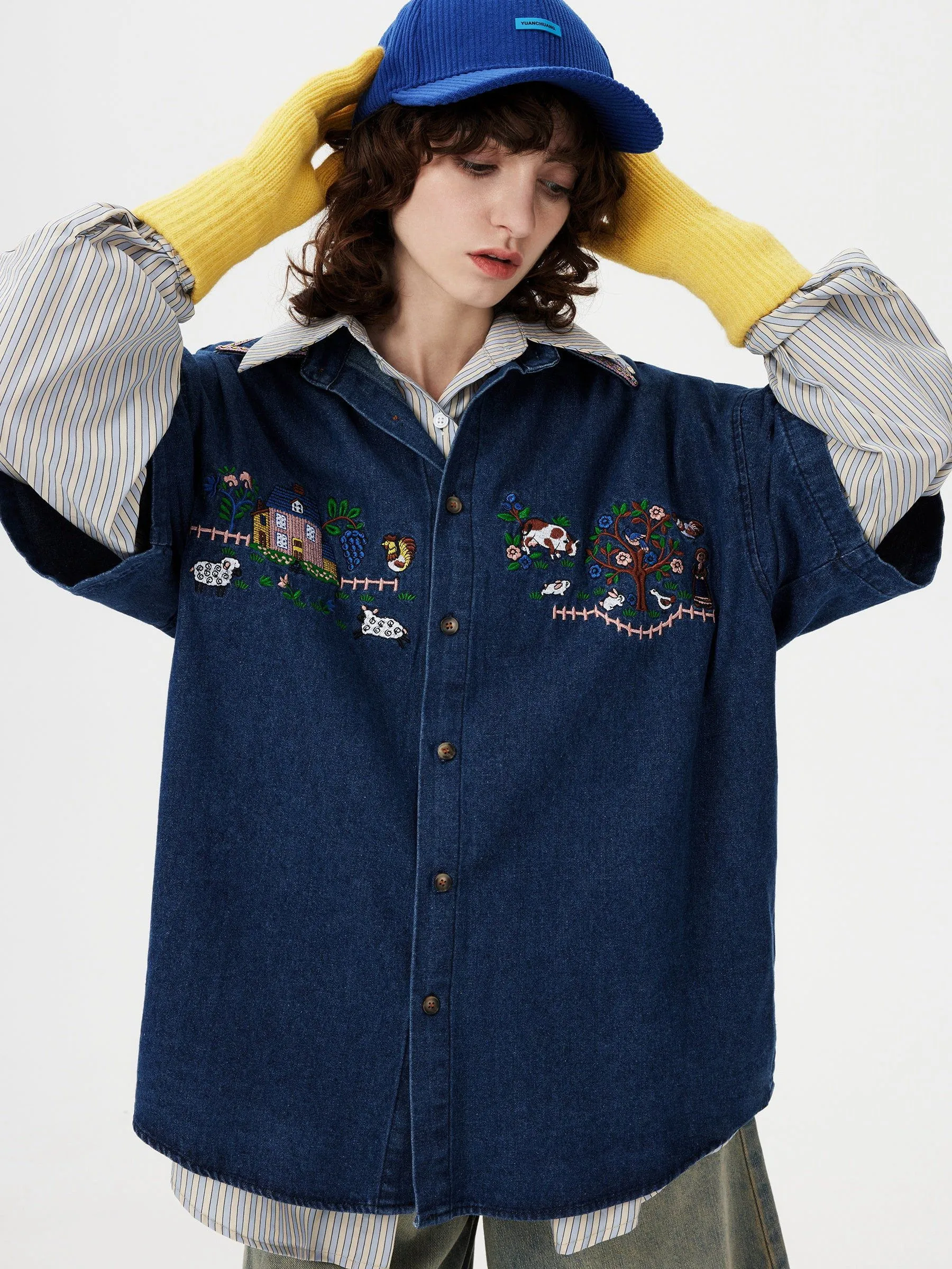 Aelfric Eden Embroidery Denim Short Sleeve Shirt sold by Aelfric Eden