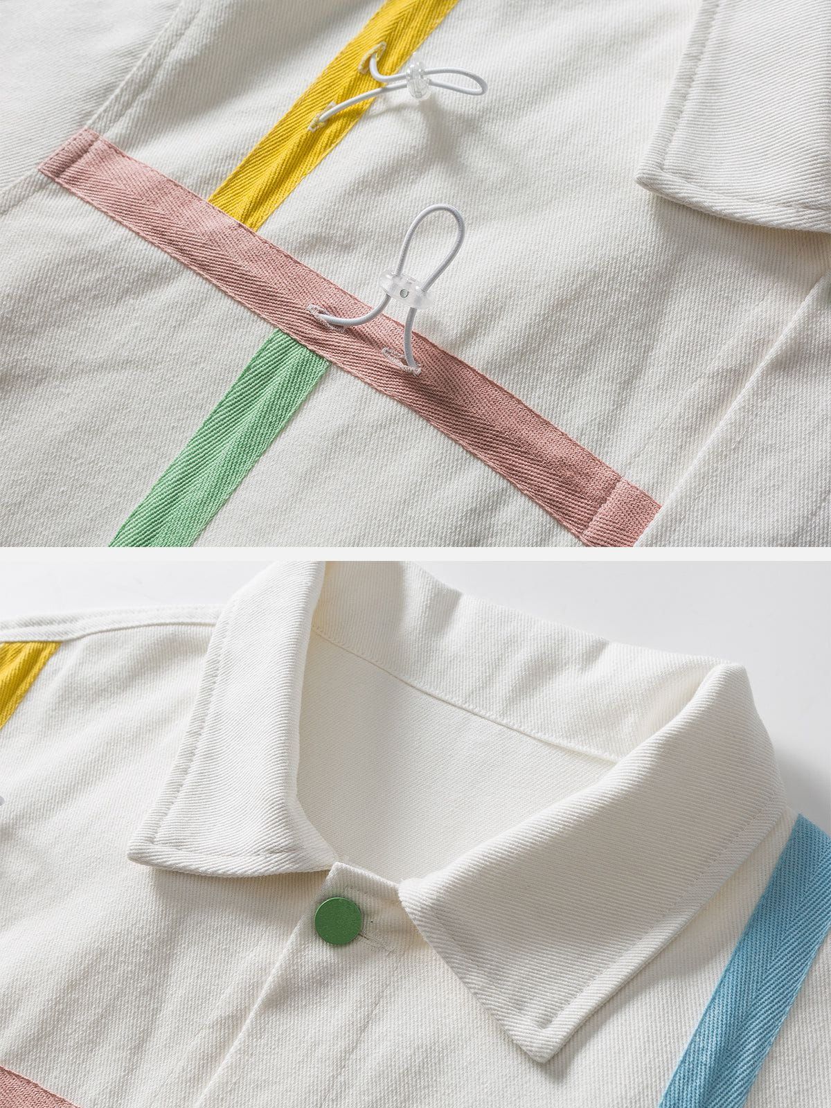 Aelfric Eden Multicolor Drawstring Lapel Jacket sold by Aelfric Eden product image thumbnail 5