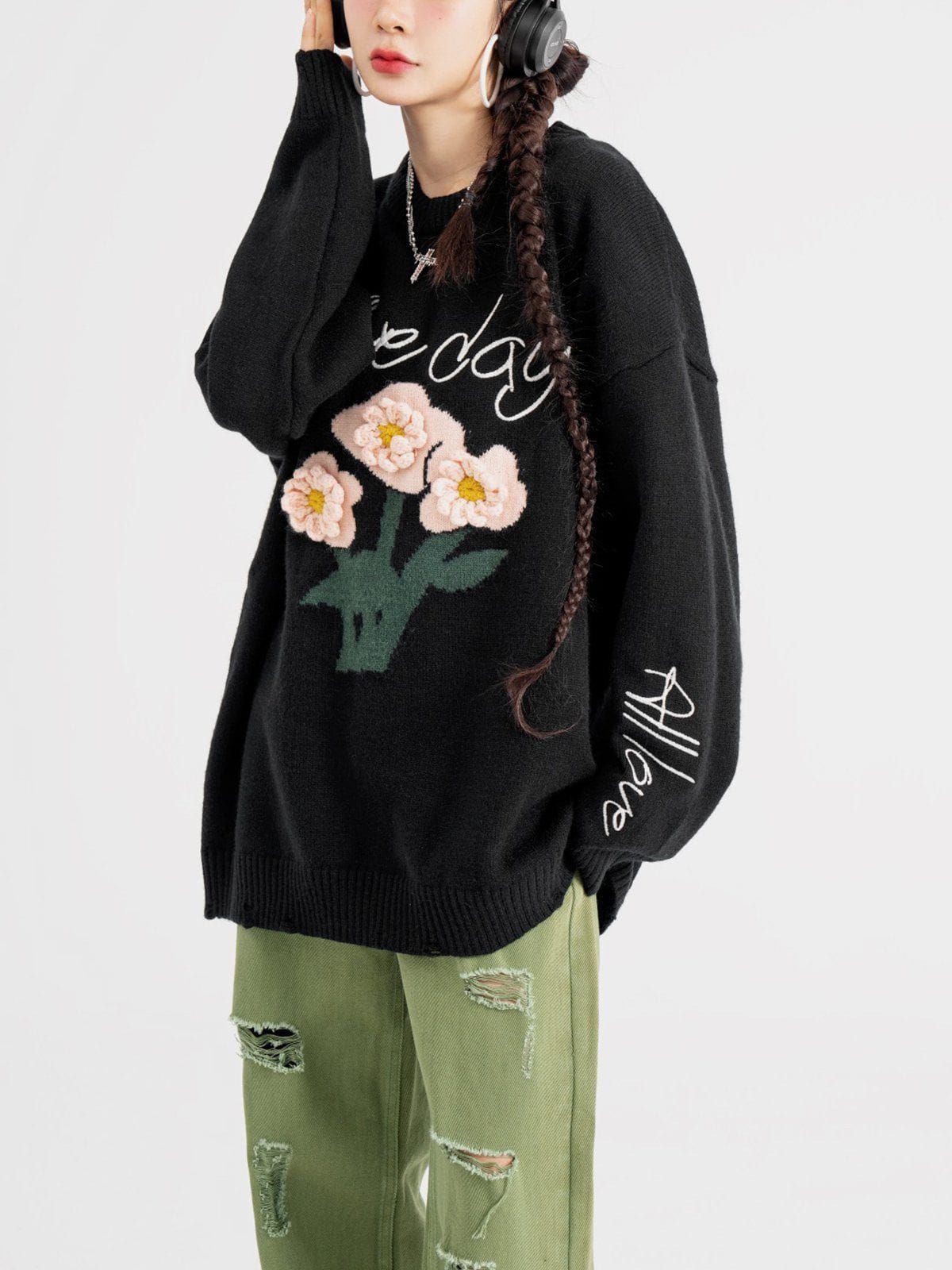 Aelfric Eden Three-Dimensional Flowers Sweater sold by Aelfric Eden product image thumbnail 4