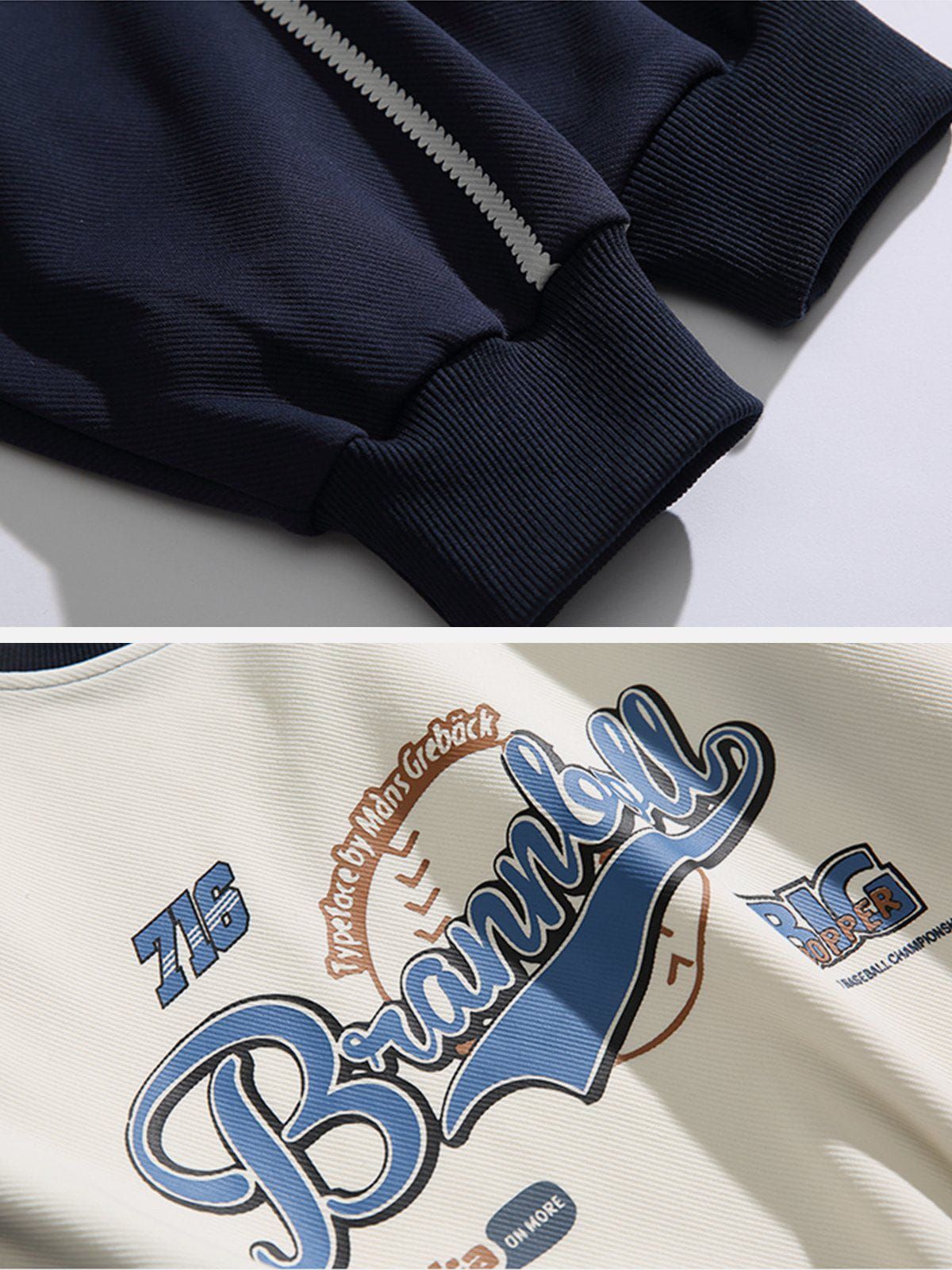 Aelfric Eden Letter Print Panel Side Stripe Sweatshirt sold by Aelfric Eden product image thumbnail 7