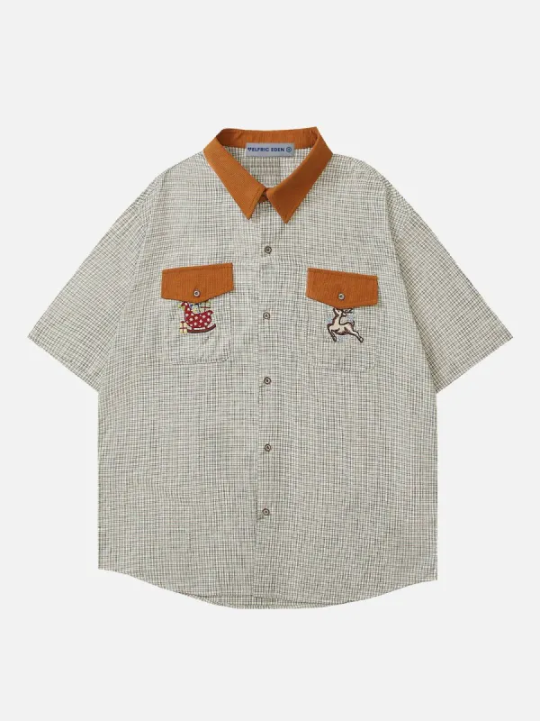 Aelfric Eden Embroidery Deer Short Sleeve Shirt sold by Aelfric Eden