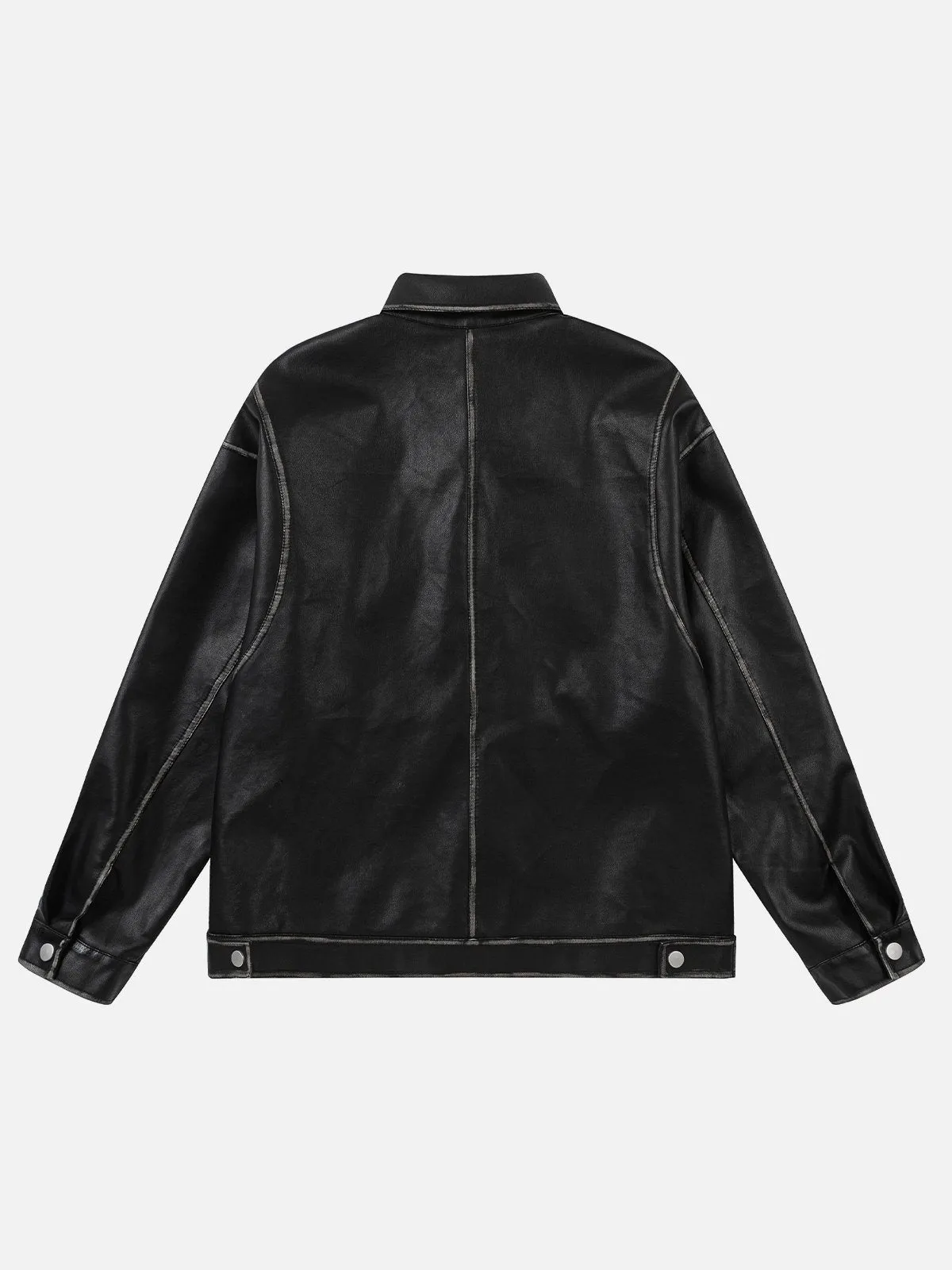 Aelfric Eden Multi Pocket Faux Leather Jacket sold by Aelfric Eden product image thumbnail 2
