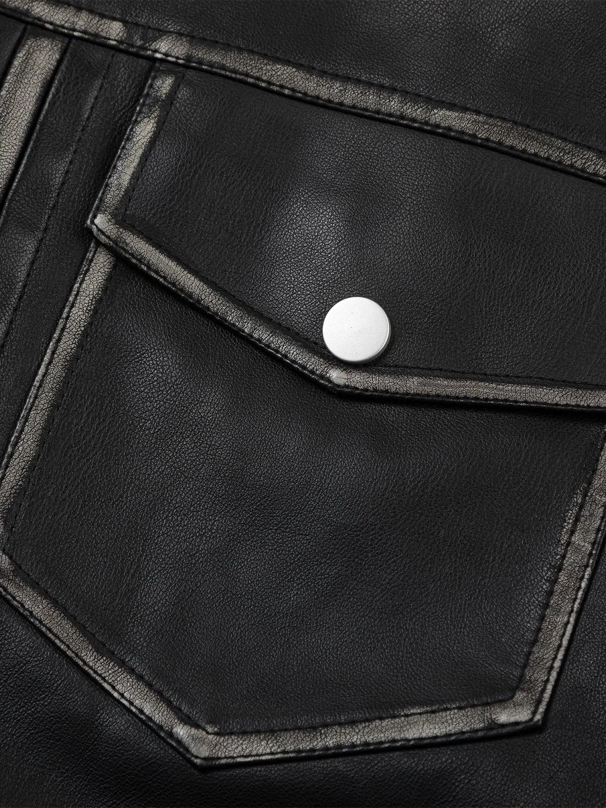 Aelfric Eden Multi Pocket Faux Leather Jacket sold by Aelfric Eden product image thumbnail 3