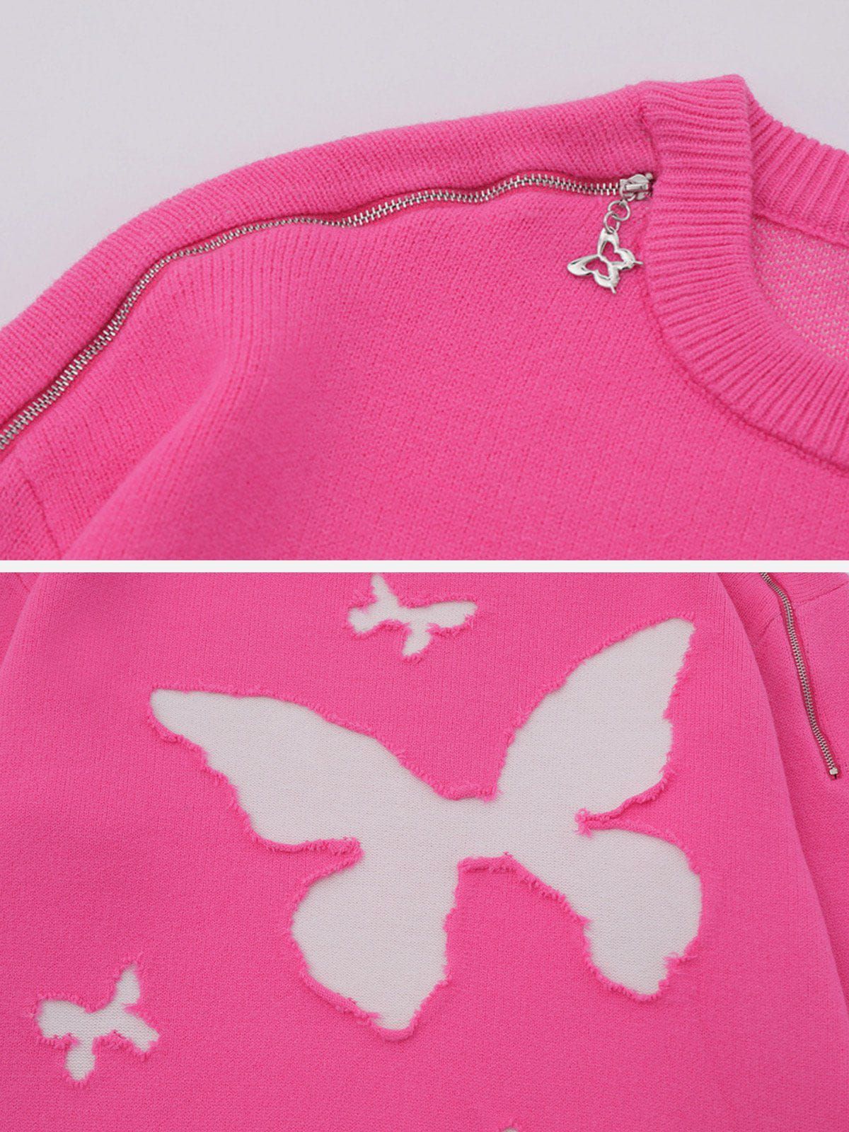 Aelfric Eden Butterfly Shoulder ZIP UP Design Sweater sold by Aelfric Eden product image thumbnail 4