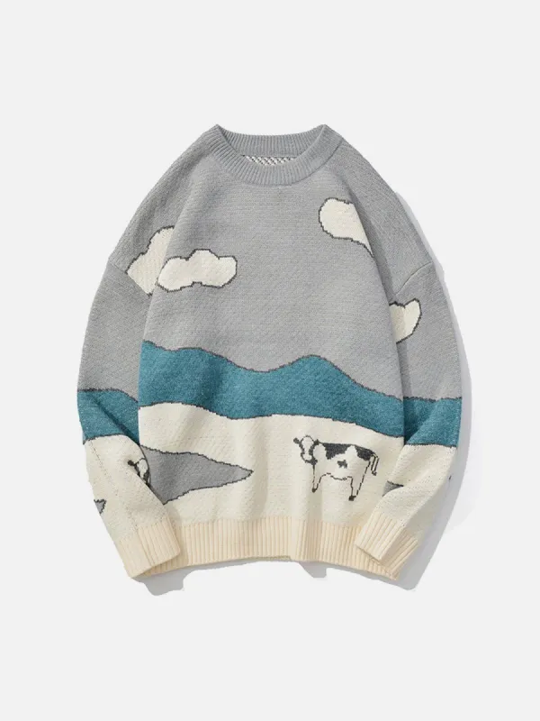 Aelfric Eden Prairie Cow Print Sweater sold by Aelfric Eden