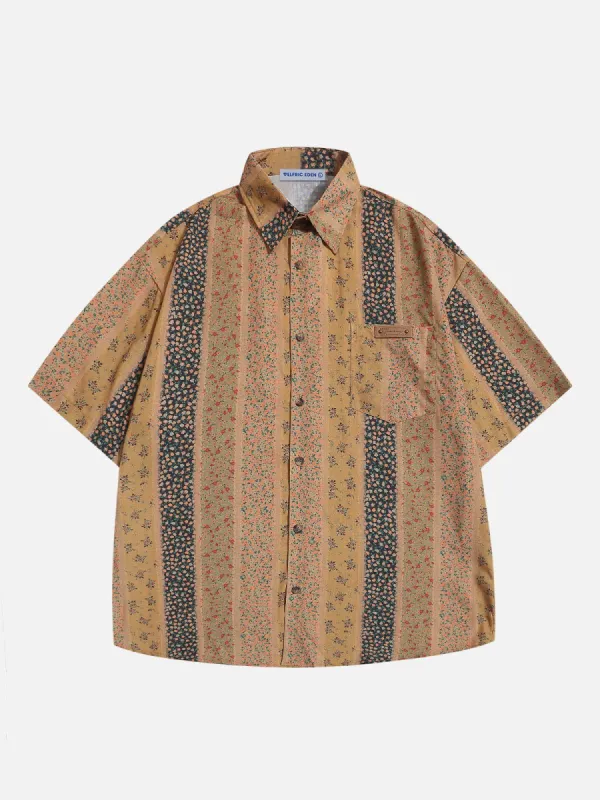 Aelfric Eden Flower Patchwork Short Sleeve Shirt sold by Aelfric Eden