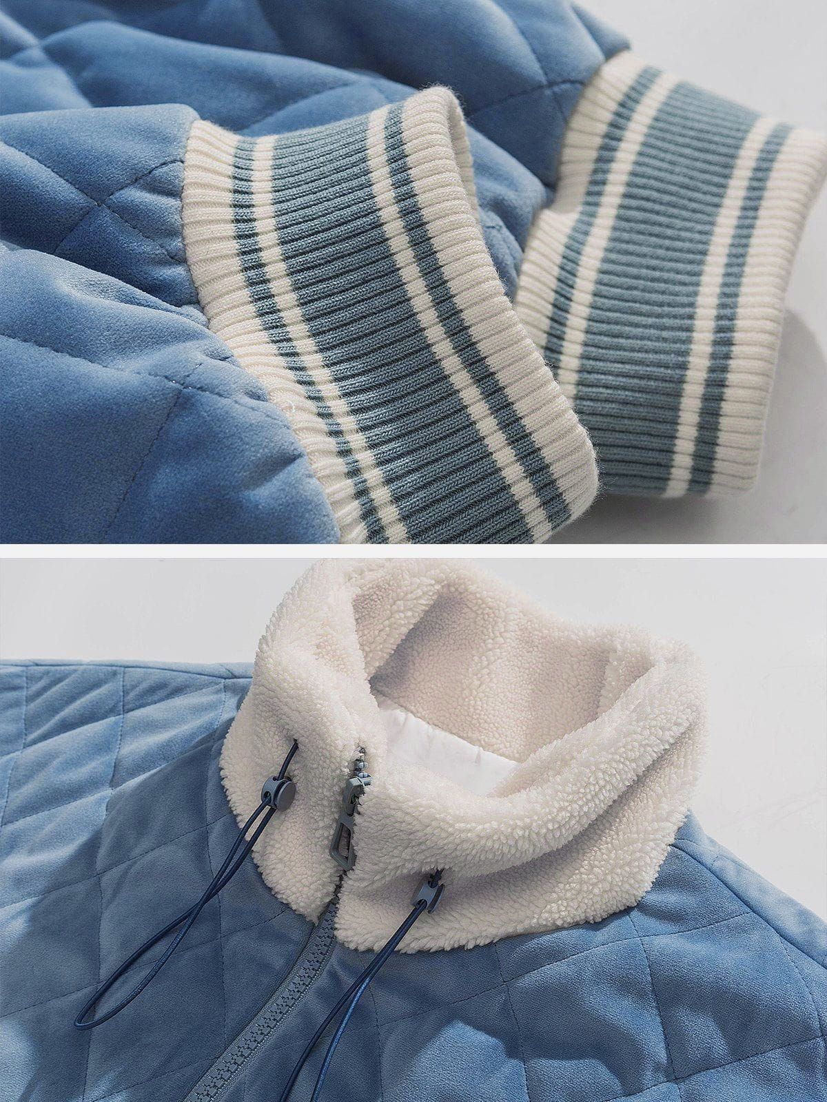 Aelfric Eden Diamond Plaid Patchwork Sherpa Coat sold by Aelfric Eden product image thumbnail 5