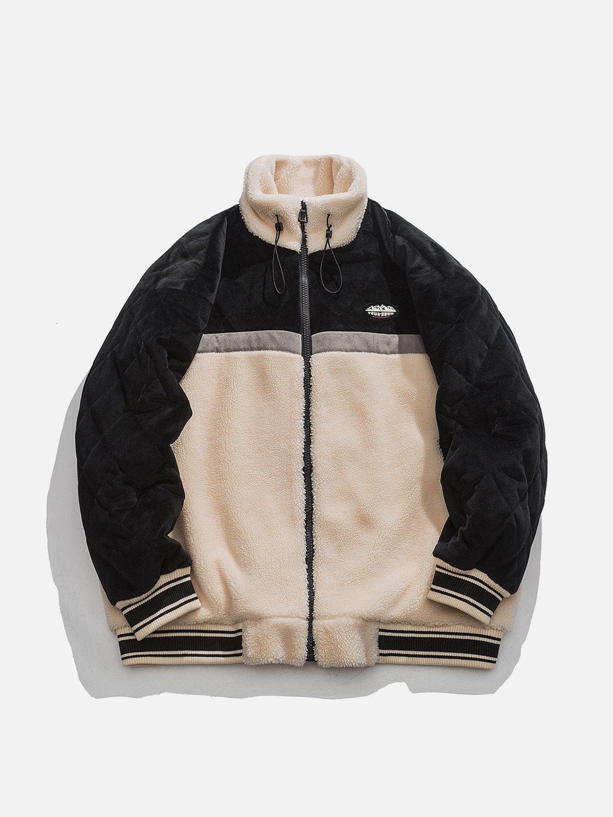 Aelfric Eden Diamond Plaid Patchwork Sherpa Coat sold by Aelfric Eden product image thumbnail 3