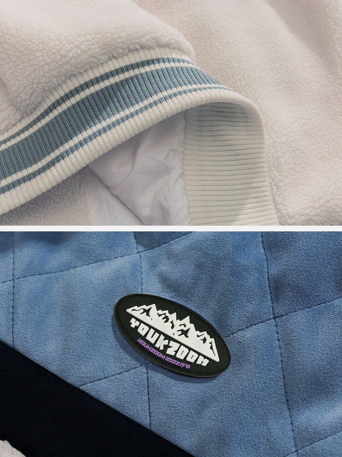 Aelfric Eden Diamond Plaid Patchwork Sherpa Coat sold by Aelfric Eden product image thumbnail 6