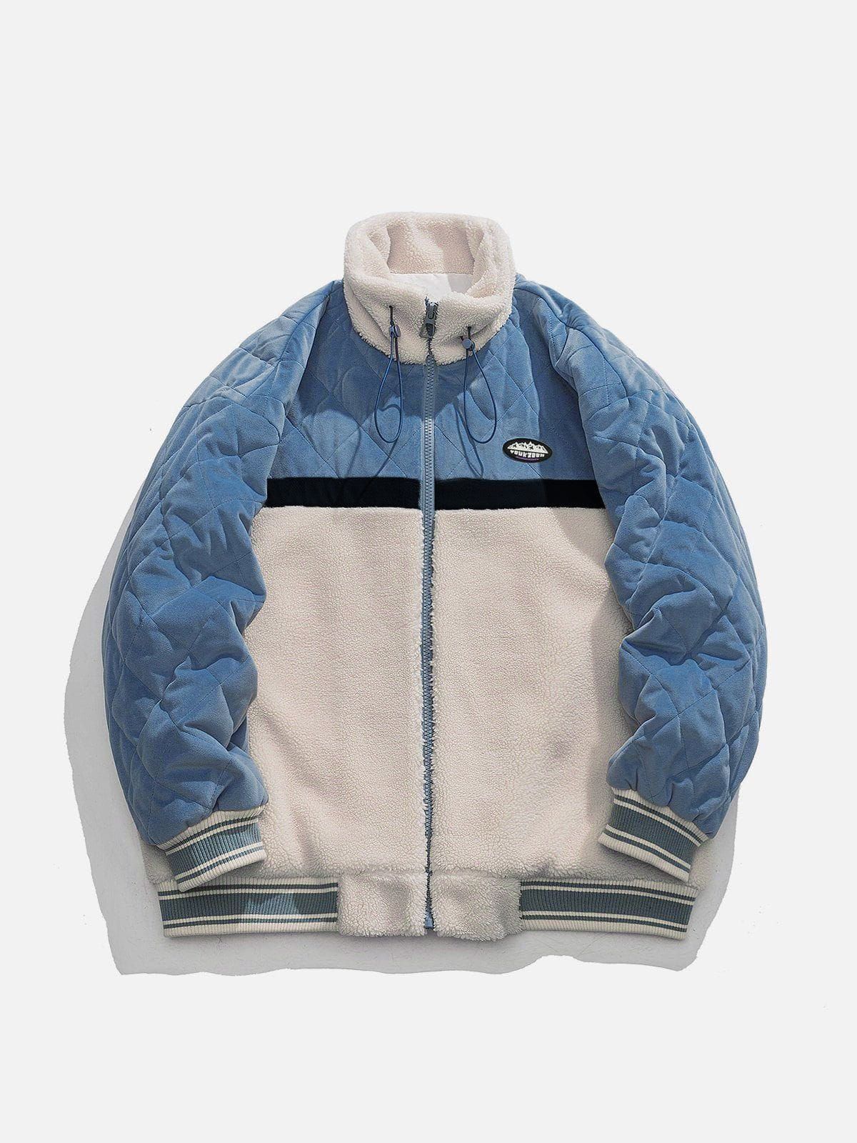 Aelfric Eden Diamond Plaid Patchwork Sherpa Coat sold by Aelfric Eden