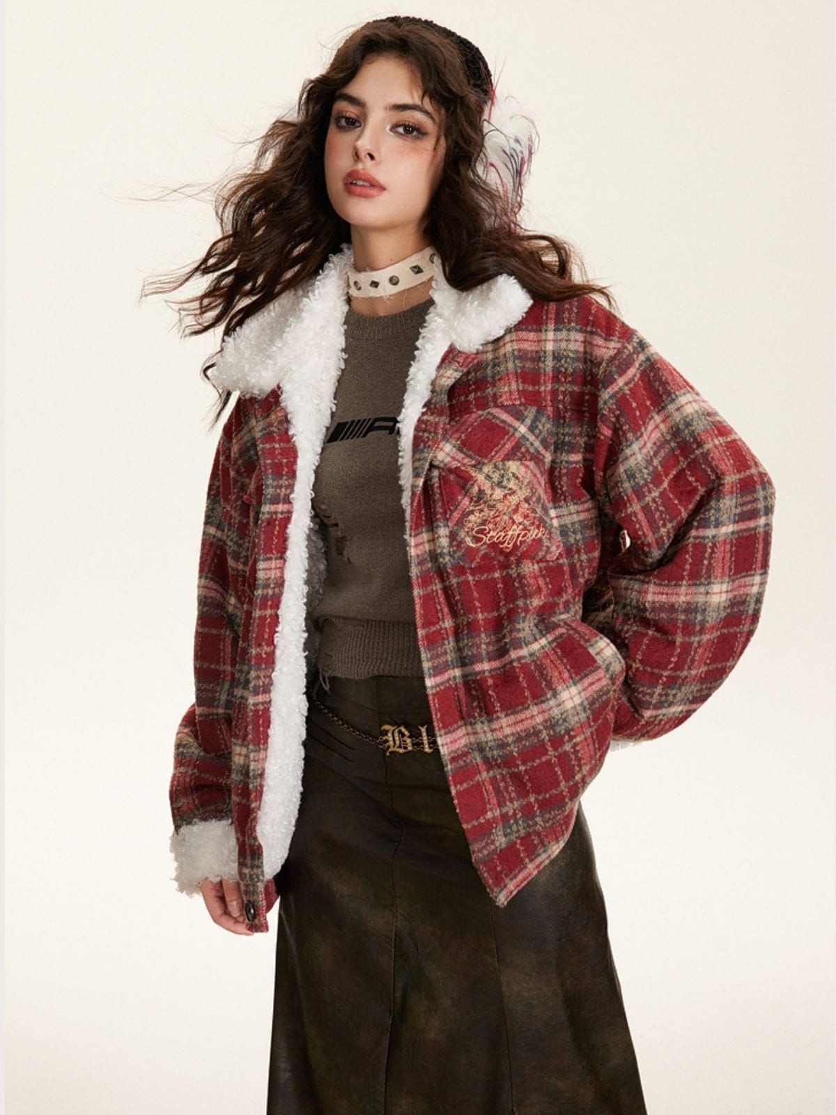Aelfric Eden Plaid Multi Pocket Winter Coat sold by Aelfric Eden product image thumbnail 2