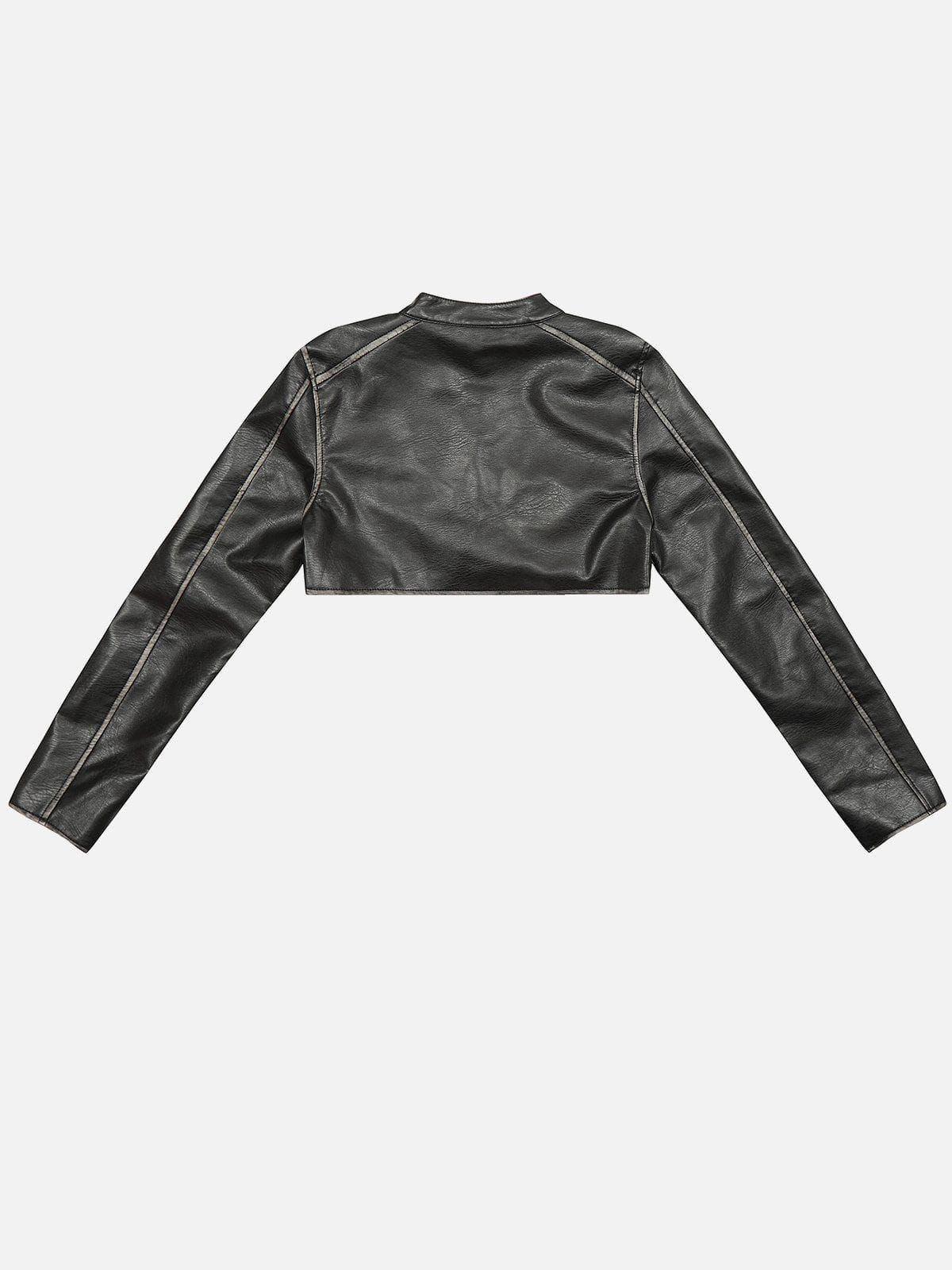 Washed Faux Leather Racing Jacket sold by Aelfric Eden product image thumbnail 3