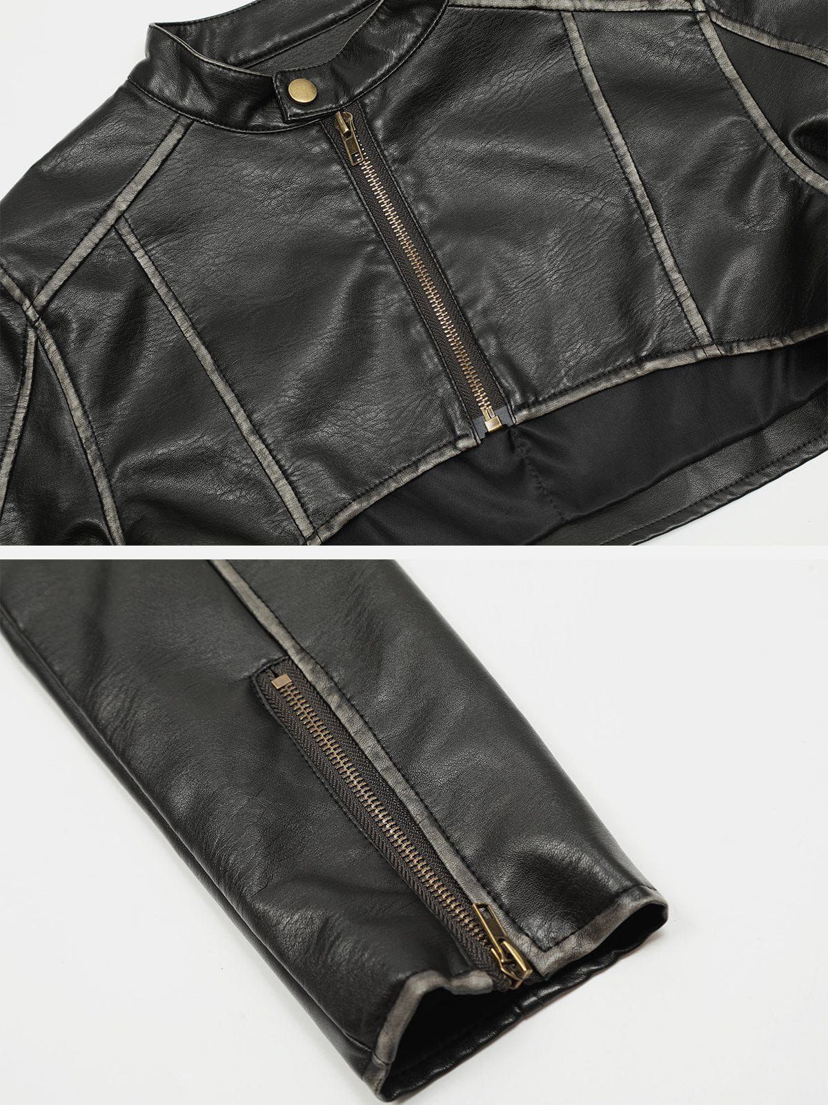 Washed Faux Leather Racing Jacket sold by Aelfric Eden product image thumbnail 4