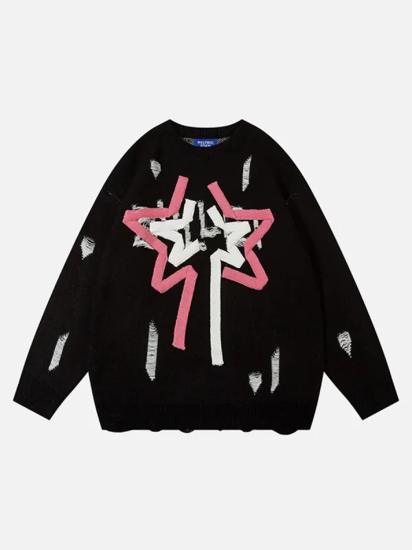 Aelfric Eden Applique Embroidery Star Fringe Sweater sold by Aelfric Eden