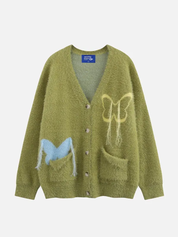 Aelfric Eden Butterfly Jacquard Tassels Cardigan sold by Aelfric Eden