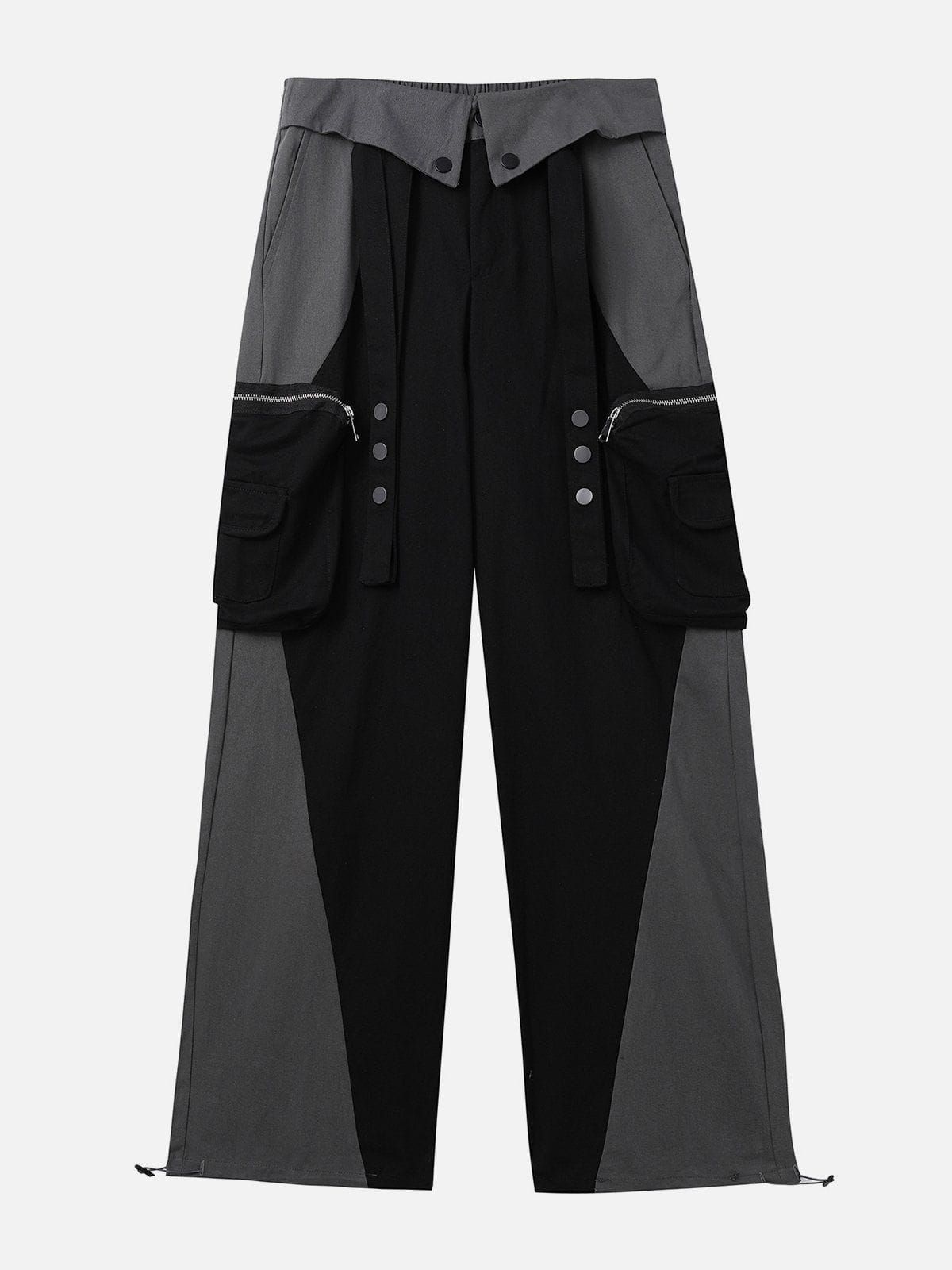 Aelfric Eden 3D Pocket Color Blocking Fold-over Pants sold by Aelfric Eden product image thumbnail 2