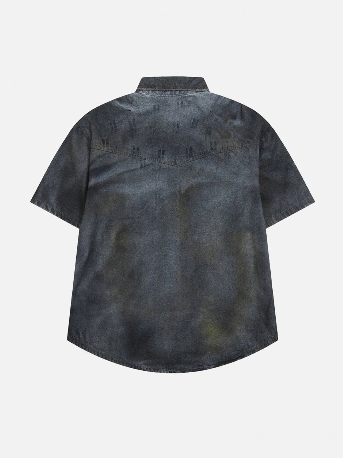 Aelfric Eden Dip-Dye Denim Short Sleeve Shirt sold by Aelfric Eden product image thumbnail 2