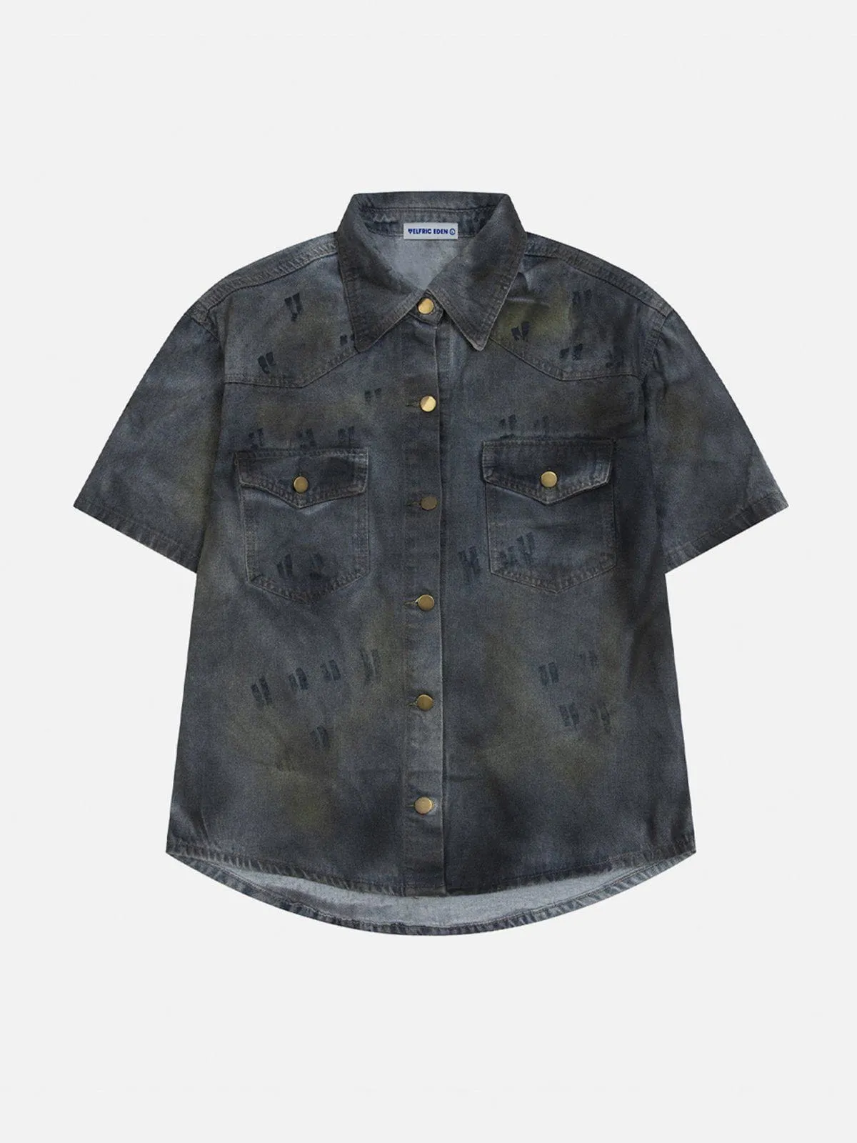 Aelfric Eden Dip-Dye Denim Short Sleeve Shirt sold by Aelfric Eden