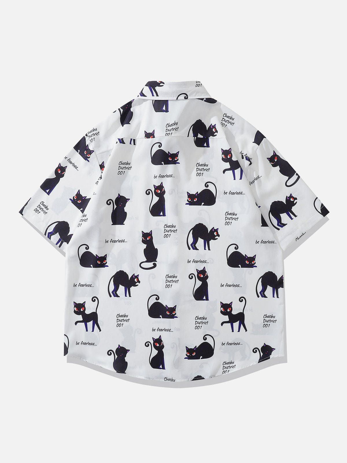 "Be Fareless" Cute Cartoon Cat Print Short Sleeve Shirts sold by Aelfric Eden product image thumbnail 2