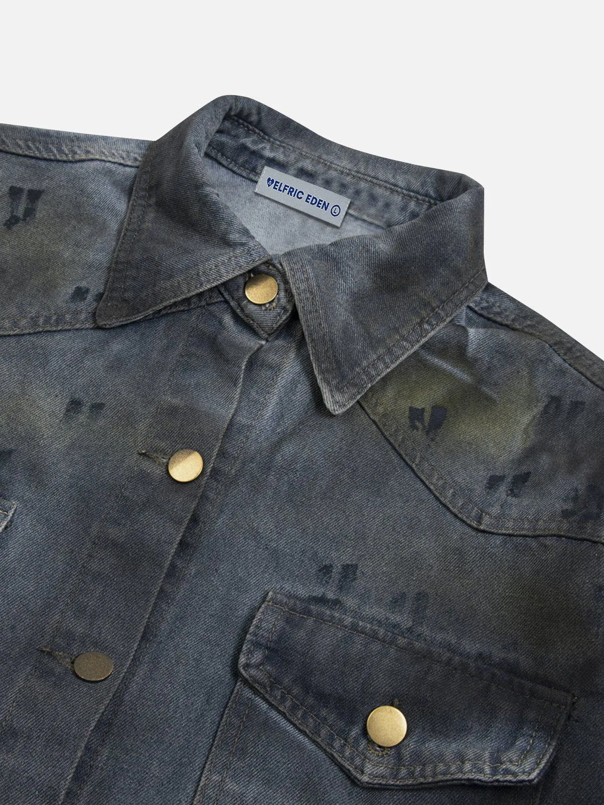 Aelfric Eden Dip-Dye Denim Short Sleeve Shirt sold by Aelfric Eden product image thumbnail 4