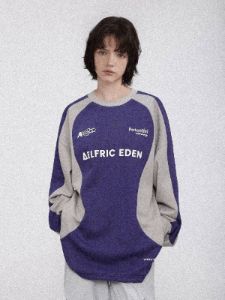Aelfric Eden Vintage Colorblock Letter Print Sweatshirt sold by Aelfric Eden