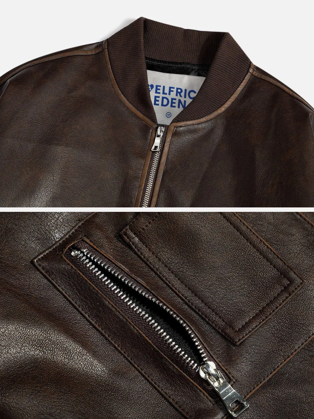 Aelfric Eden Solid Washed Faux Leather Jacket sold by Aelfric Eden product image thumbnail 4