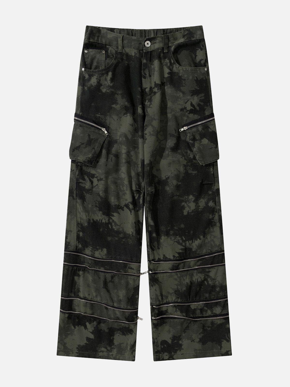 Aelfric Eden Functional Multi-pocket Zipper Design Camouflage Cargo Pants sold by Aelfric Eden product image thumbnail 2